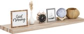 Nolad® Wandplank - Wandrek - Boekenplank - Industrieel - Zwevend - 90 x 23.6 x 3.5cm - Inc bevestigingmaterialen - Hout
