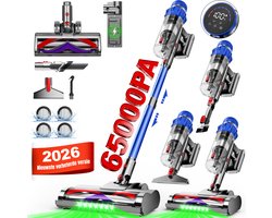 Elekiatech - Steelstofzuiger Draadloos - 65000Pa - 70 Min Gebruikstijd - 8-in-1 Filtersysteem - Blauw