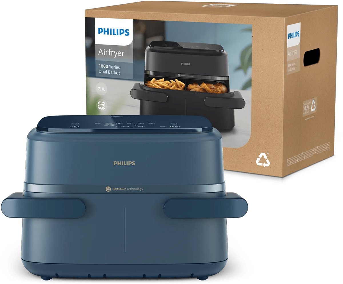 Philips 1000 series NA156/60 - Dubbele airfryer - Heteluchtfriteuse - Vrijstaand - 7,1l - 2450 W – foto 4