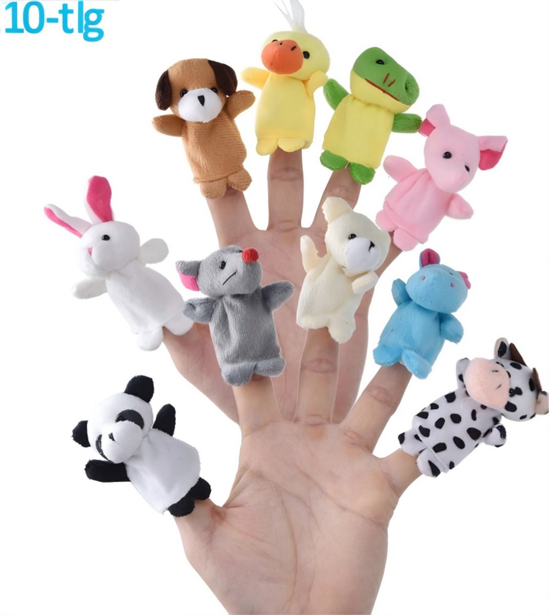 JeiibrZui Vingerpoppen Pluche Dieren - 70x50 Mm - 20 Delige Set - Kleurrijk Assortiment Voor Kinderfeestjes En Paaseieren