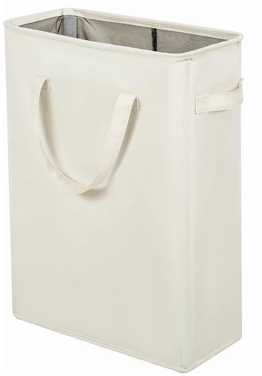 Inklapbare wasmand - Wasmand - Opvouwbare opbergmand - 45 liter - Gebroken wit - Oxford-stof