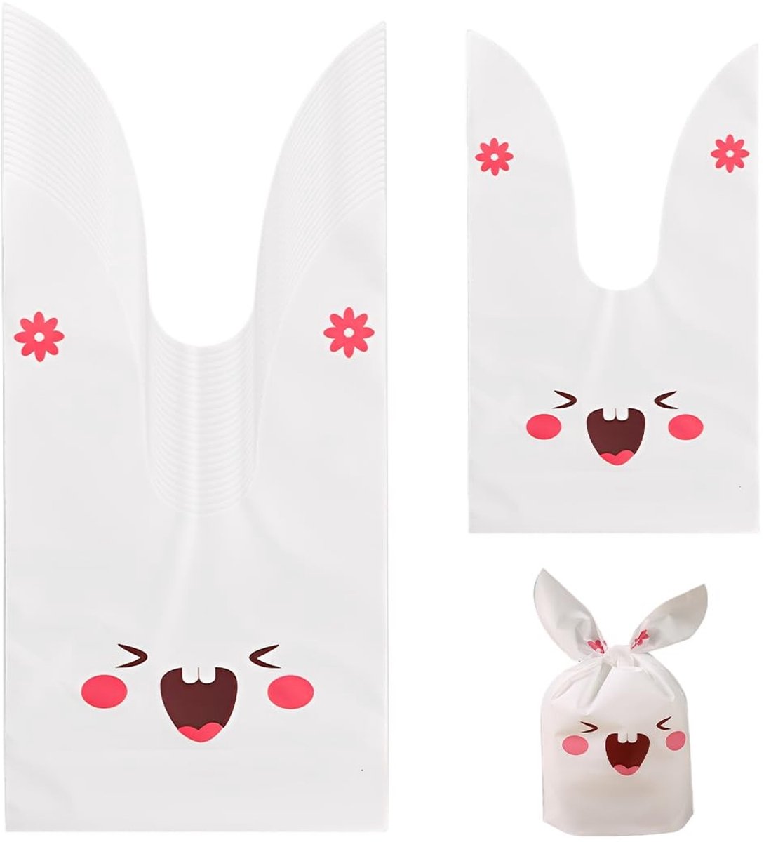 Dailygoods - 50 Stuks Paasgeschenkzakjes met Konijnenoren