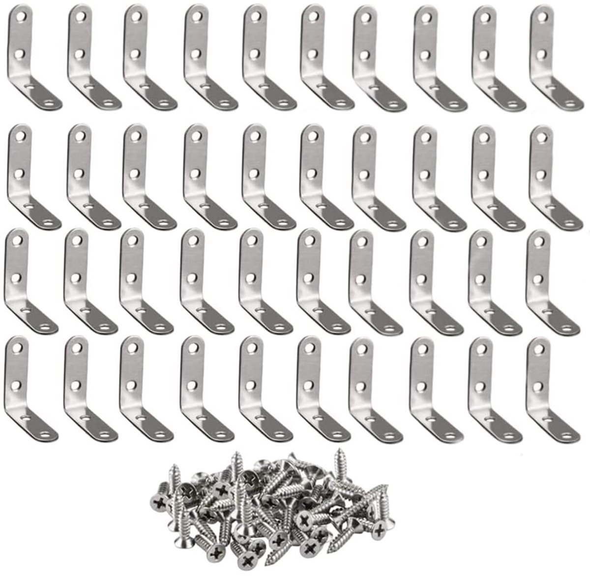 Dailygoods - Cosensi - Dailygoody - L Brackets - Hoekbeugels - Sterke constructie - 50mm x 50mm - Ideaal voor meubels - Inclusief schroeven - Geschikt voor diverse toepassing