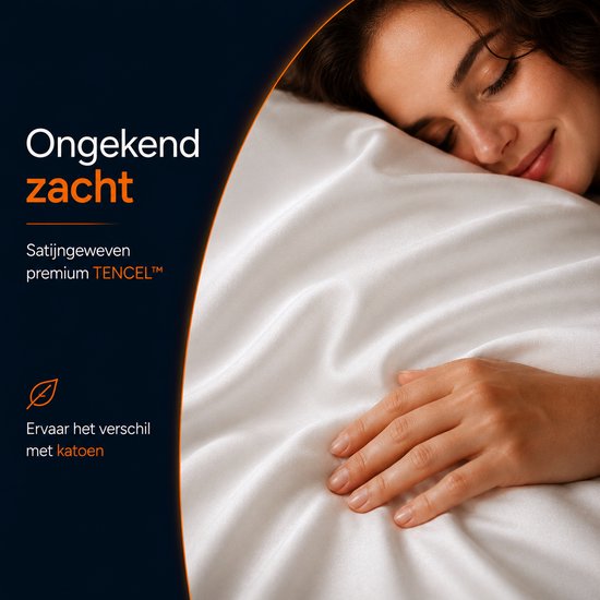 Slowwave NightBreeze dekbedovertrekset - Inclusief 2 kussenslopen - 100% TENCEL™ lyocell - Extreem zacht/comfortabel - Altijd een heerlijke slaaptemperatuur - Vochtregulerend - Hypoallergeen & antibacterieel - Kleur: Arctic White - Formaat: 240x220cm — afbeelding 4