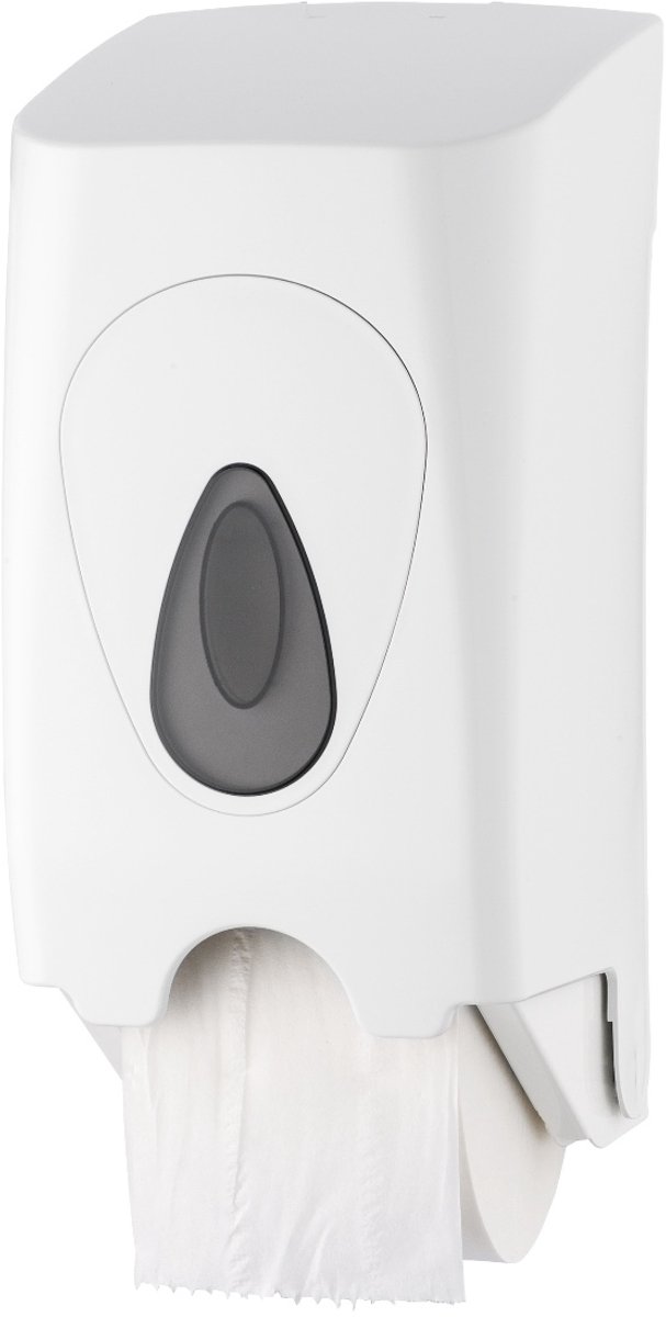 PlastiQline PQCDuo toiletpapier dispenser 2 rollen voor kokerloze rollen wit (5586)