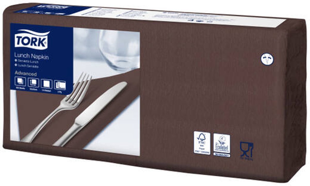 Tork 477872 soft lunchservet advanced bruin 33x33 cm 3-laags 1500 stuks (477872)