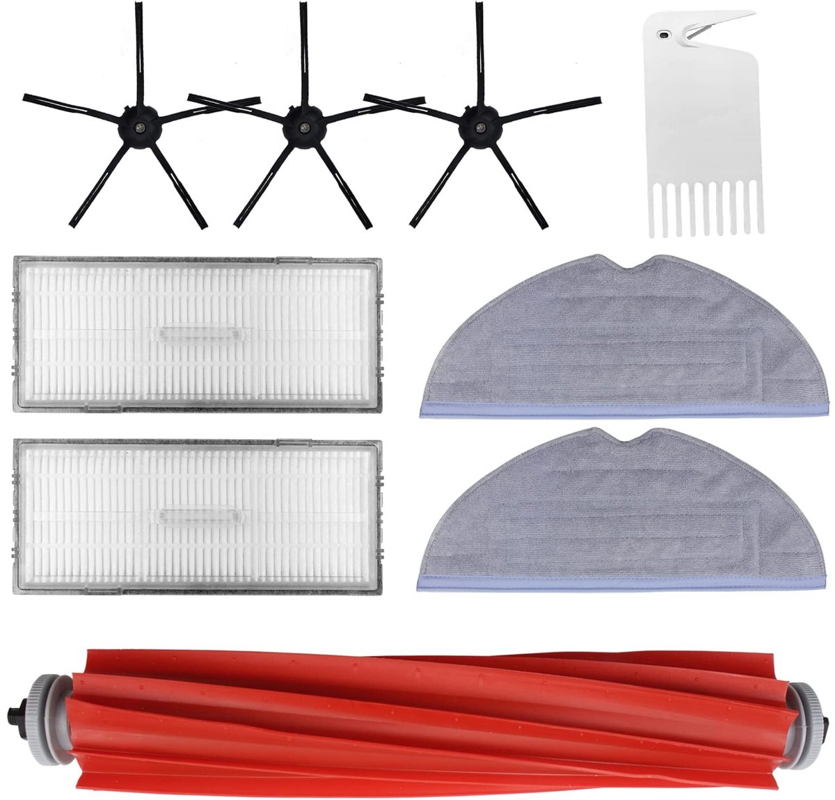 Dailygoods - Dailygoody - 10 stks S7 accessoire kit - vervangende onderdelen - optimale reiniging - geschikt voor Xiaomi S7 modellen - inclusief borstels en moppen