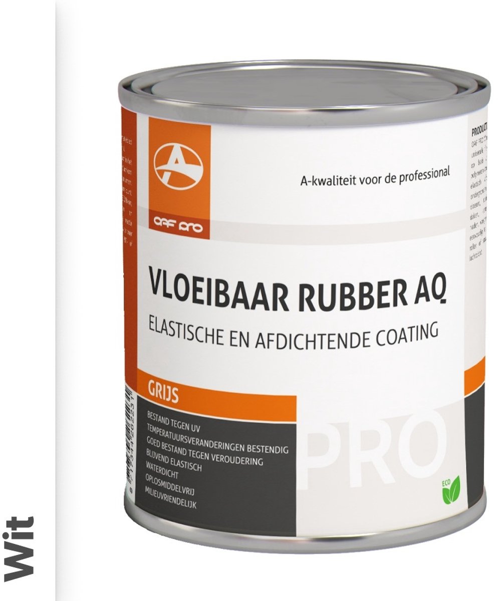 OAF PRO Vloeibaar Rubber AQ Wit 750 ml - UV-Bestendig - Dakbedekking - Afdichting - Dicht Scheuren en Kieren - In Wit, Grijs en Zwart
