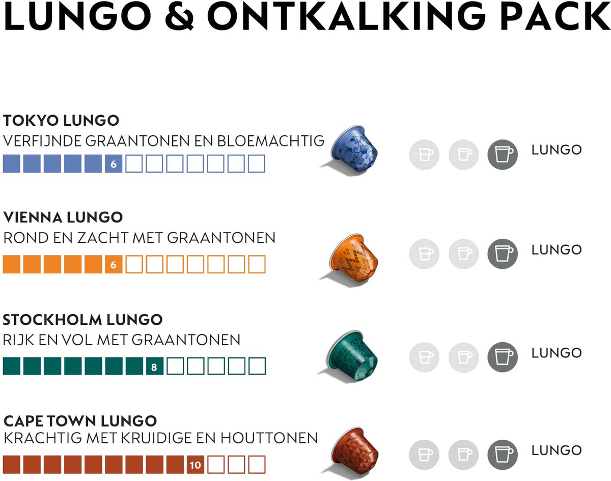 Nespresso Original Lungo 80 capsules met ontkalkingsset thumbnail 2
