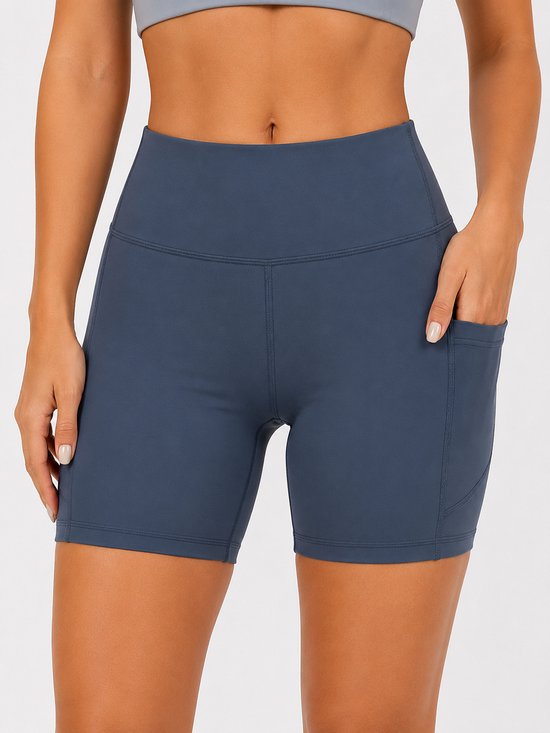 SparkNine Pace dames short - fitness - korte sportbroek - XL - grijs - hoge taille - met zakken - elastisch - squatproof — afbeelding 3