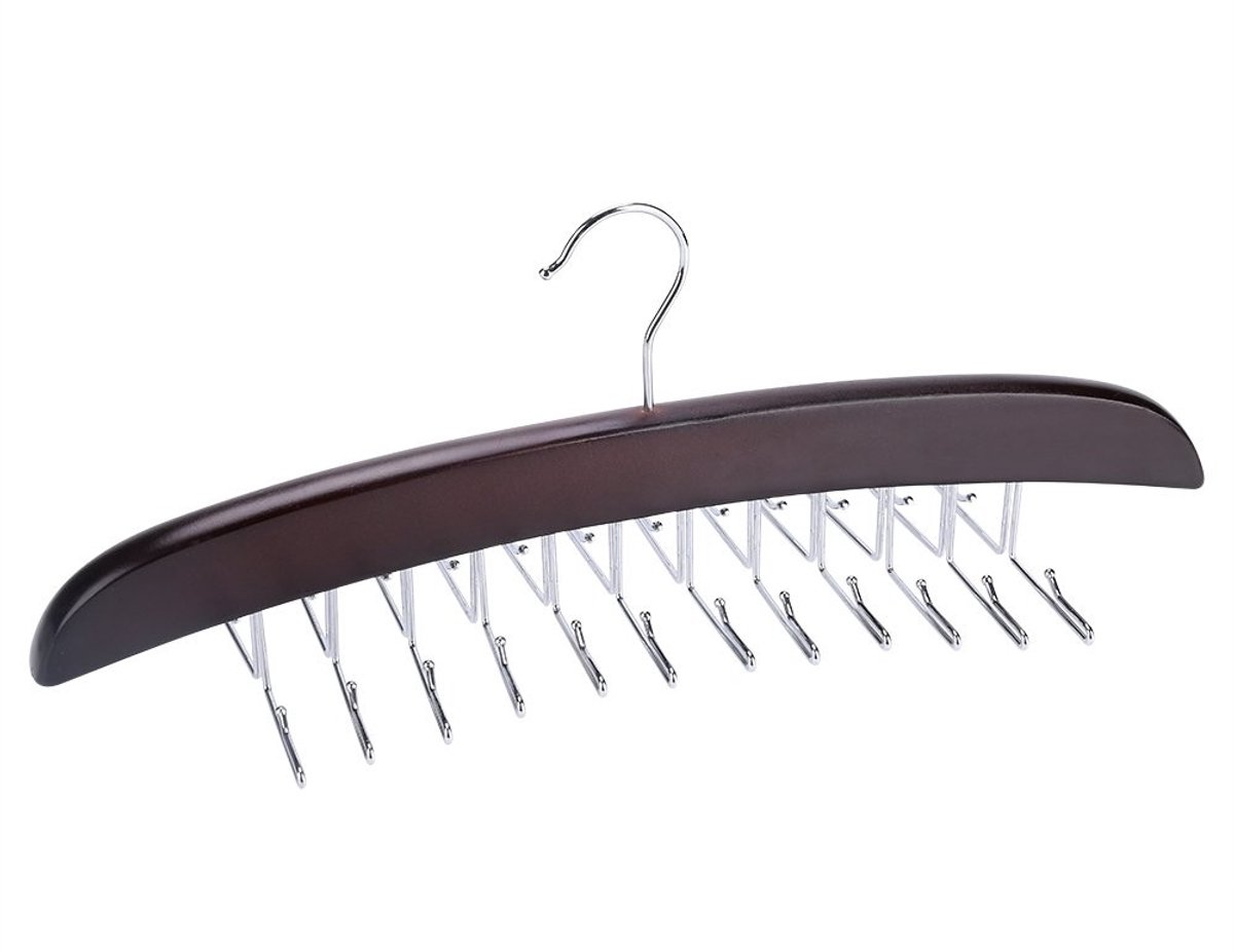 Dailygoods - Dailygoody - Stropdasrek 24 Haken - Roterend Houten Opbergorganisator - Donkerrood - Perfect voor Dassen - Praktisch en Stijlvol - Ideaal voor Thuis o