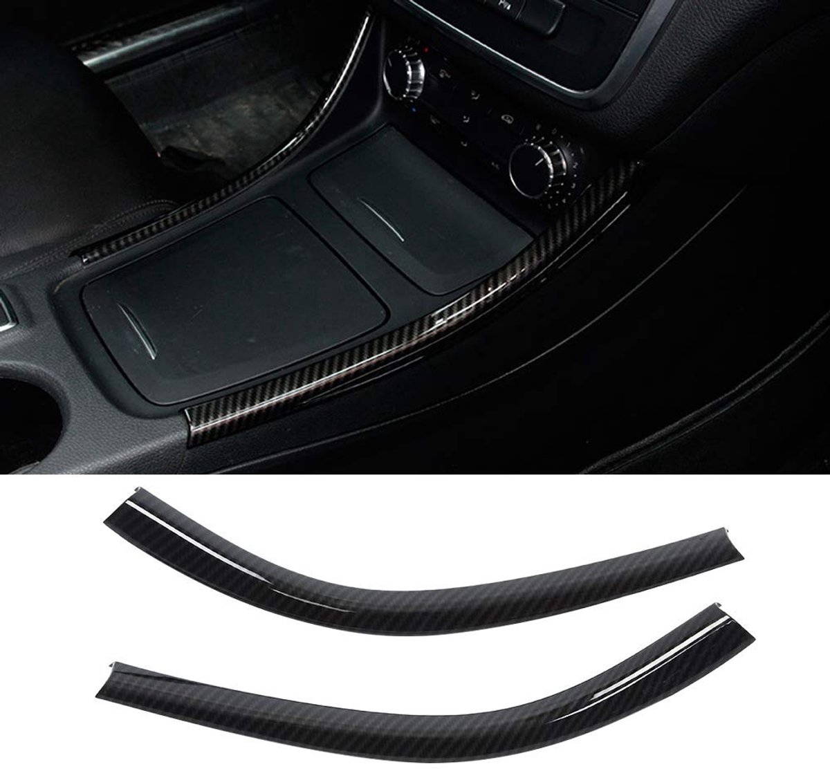 Dailygoods - Dailygoody - Middenconsole Side Strip - Auto Decoratie Strips - Hoogwaardig en Duurzaam - 2 Stuks - Compatibel met A W176 C117 X156 - Perfect ...