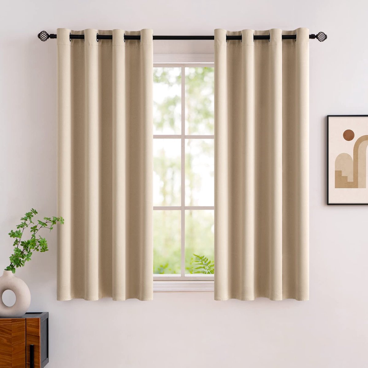 Dailygoods - Dailygoody - Verduisterende Gordijnen - Thermisch Isolerend - Set van 2 - Donkerbeige - Ondoorzichtig - Geschikt voor Slaapkamer en Woonkamer - 175x14