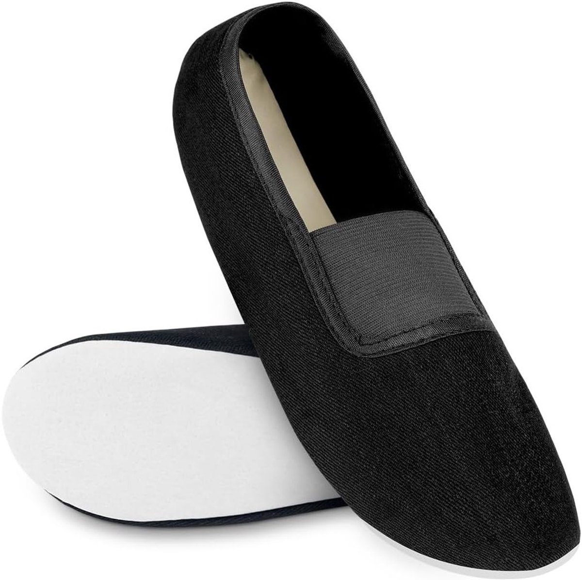 Elegante ballet- en dansschoenen van canvas met volle leren zool voor volwassenen, maat 25-26 cm