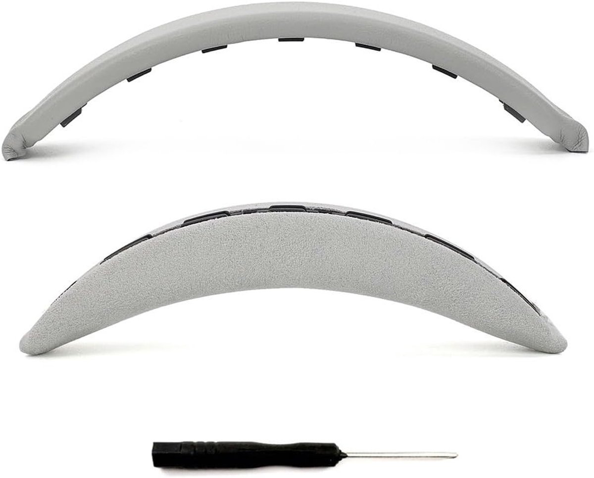 Vervangende Velvet Hoofdband Kussen voor QC35/QC35II/QC45/QC SE Hoofdtelefoons, Inclusief Schroevendraaier, Comfortabel en Duurzaam (Grijs)