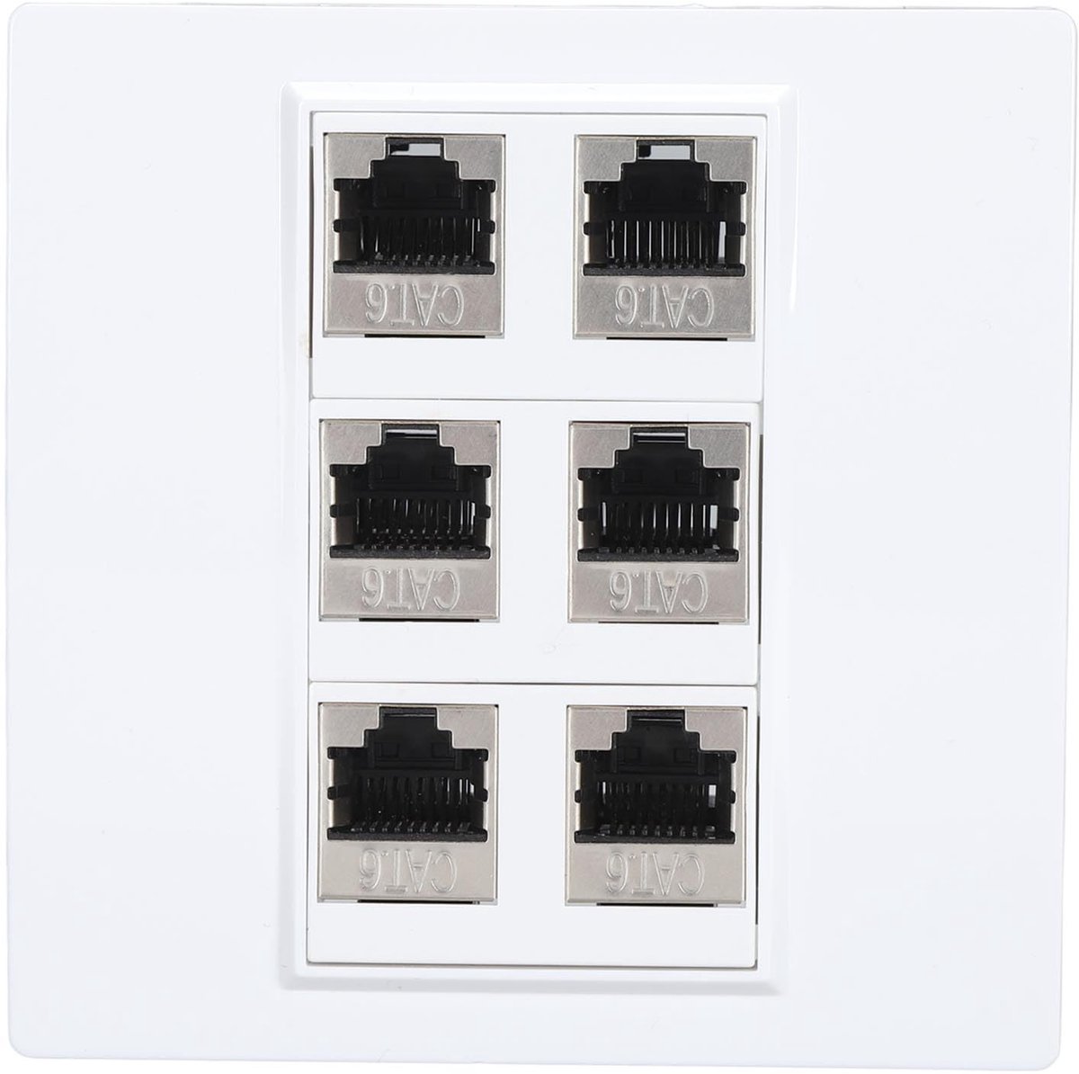 Dailygoods - Dailygoody - Cat6 Ethernet-wandplaatuitgang - 6-poorts RJ45-netwerk - Rommelvrije kabels - Muurkoppeling - Voor eenvoudig netwerkbeheer - Geschikt voo...