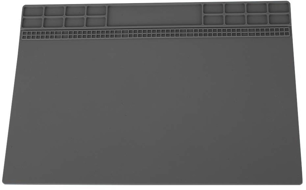 Dailygoods - Dailygoody - Antistatische mat soldeerpad - Siliconen reparatiemat - Groot oppervlak - Grijs - Professioneel onderhoudsplatform - Geschikt voor elektr..