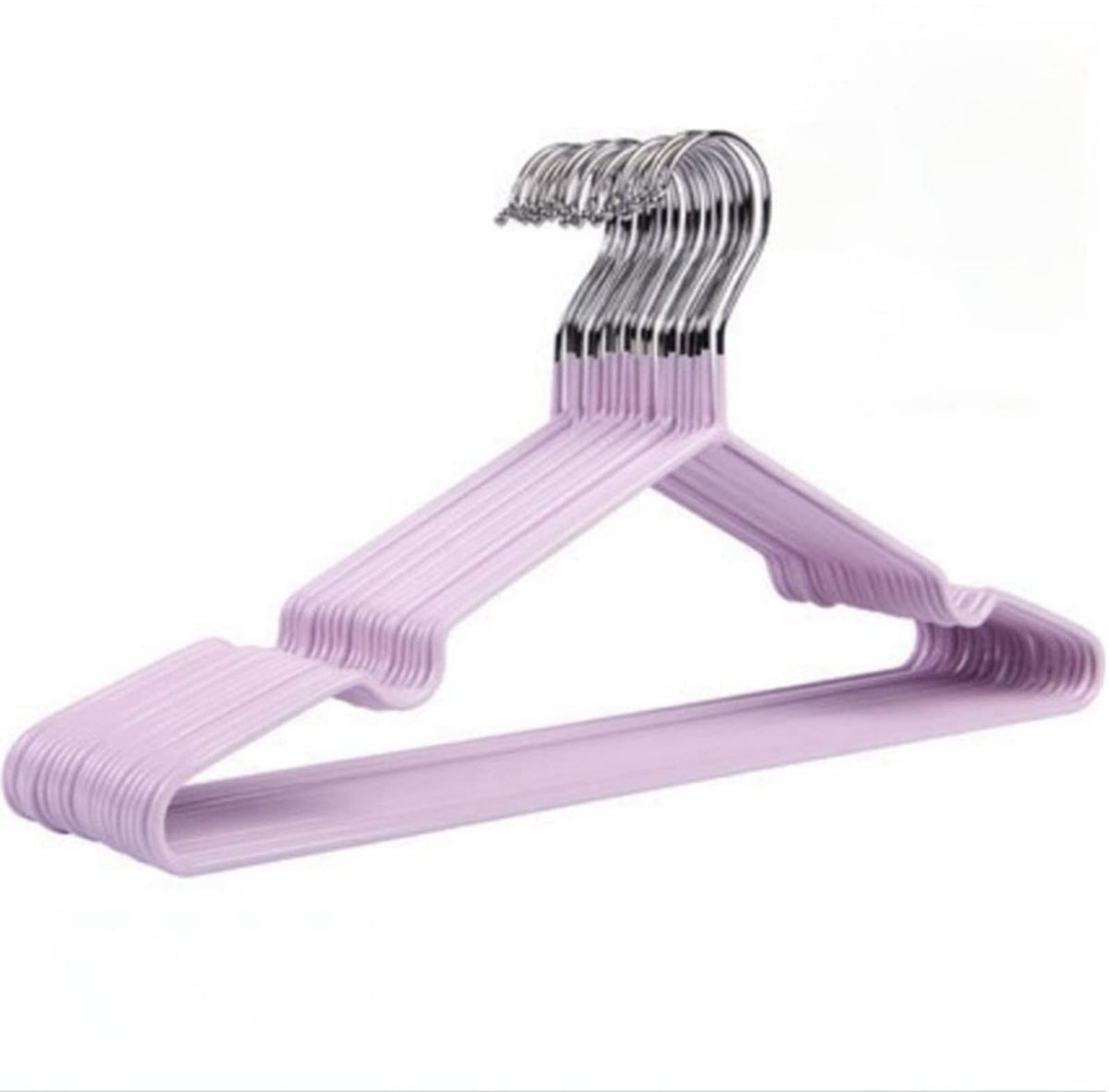 Dailygoods - Dailygoody - Metalen Hangers - Antislip Kleerhangers - Ruimtebesparend - Paars - Robuuste Hangers - Perfect voor Jassen en Jurken - 10 Stuks