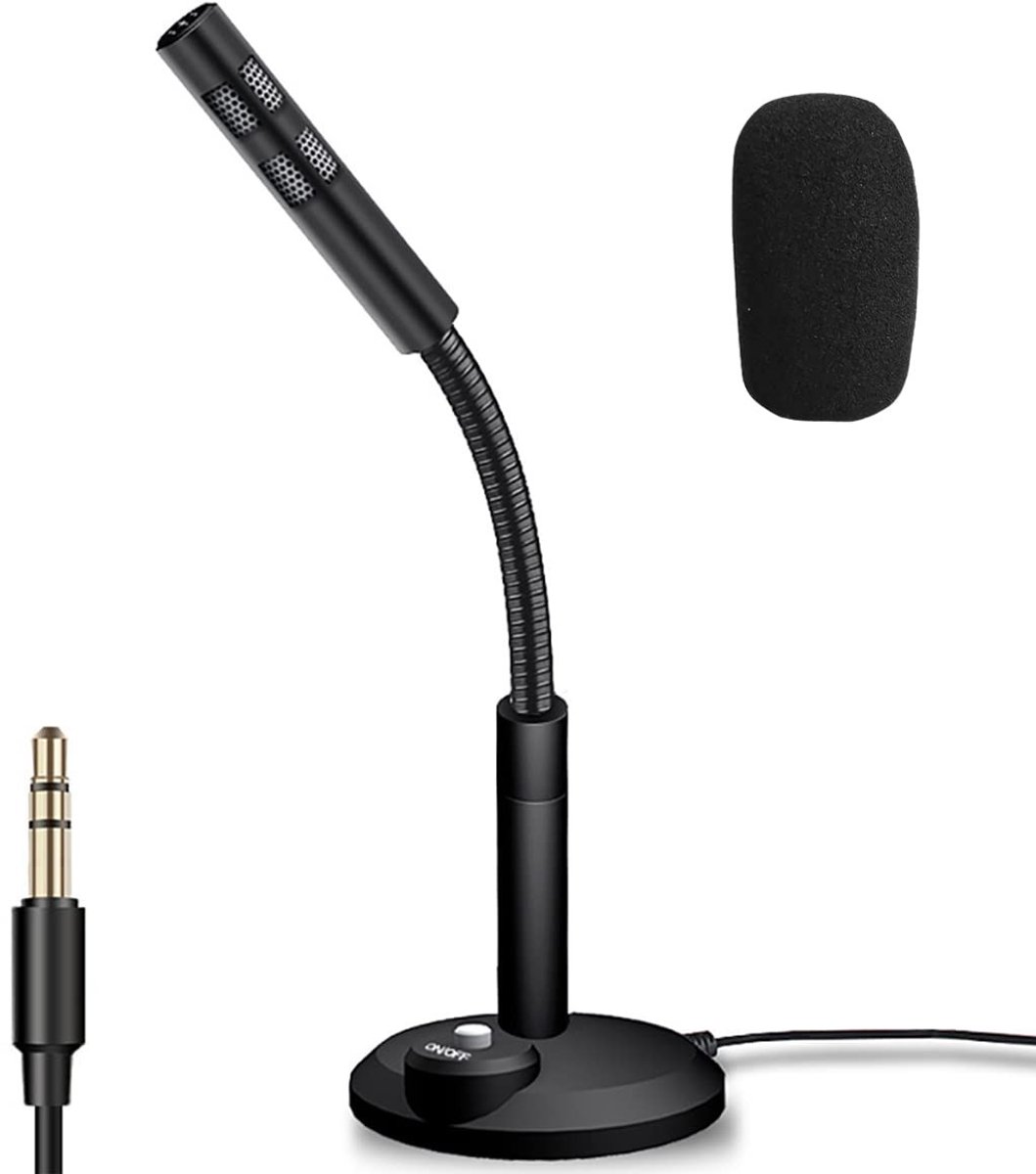Dailygoods - Dailygoody - Stereo microfoon - Streaming - Verbeterde geluidskwaliteit - Zwart - Opname - Geschikt voor pc en laptop - 3,5 mm jack