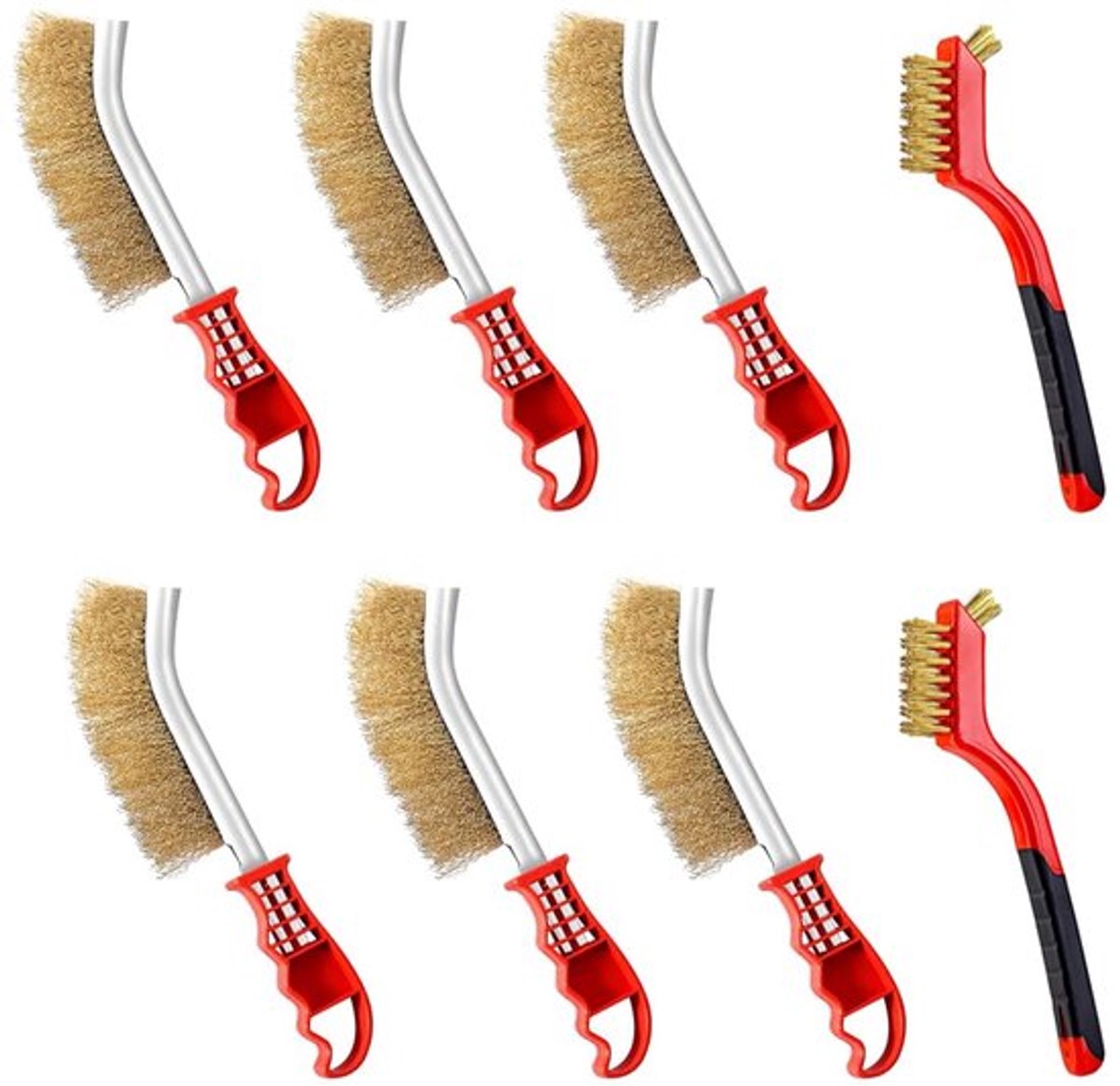 Messing Borstel Set - 8 Stuks - Voor Reinigen en Onderhouden