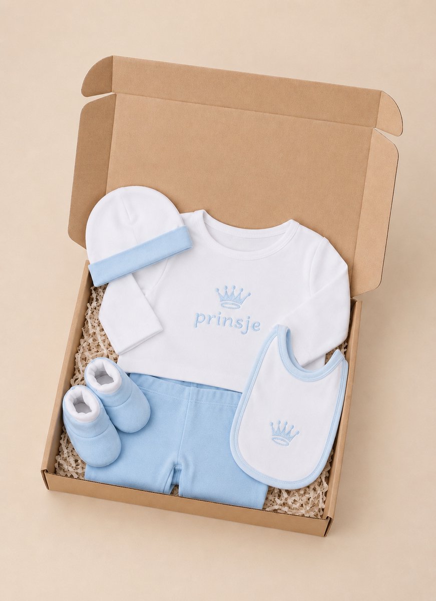 Petit Villain - Giftset - Prinsje - 5-delig - Wit/Blauw