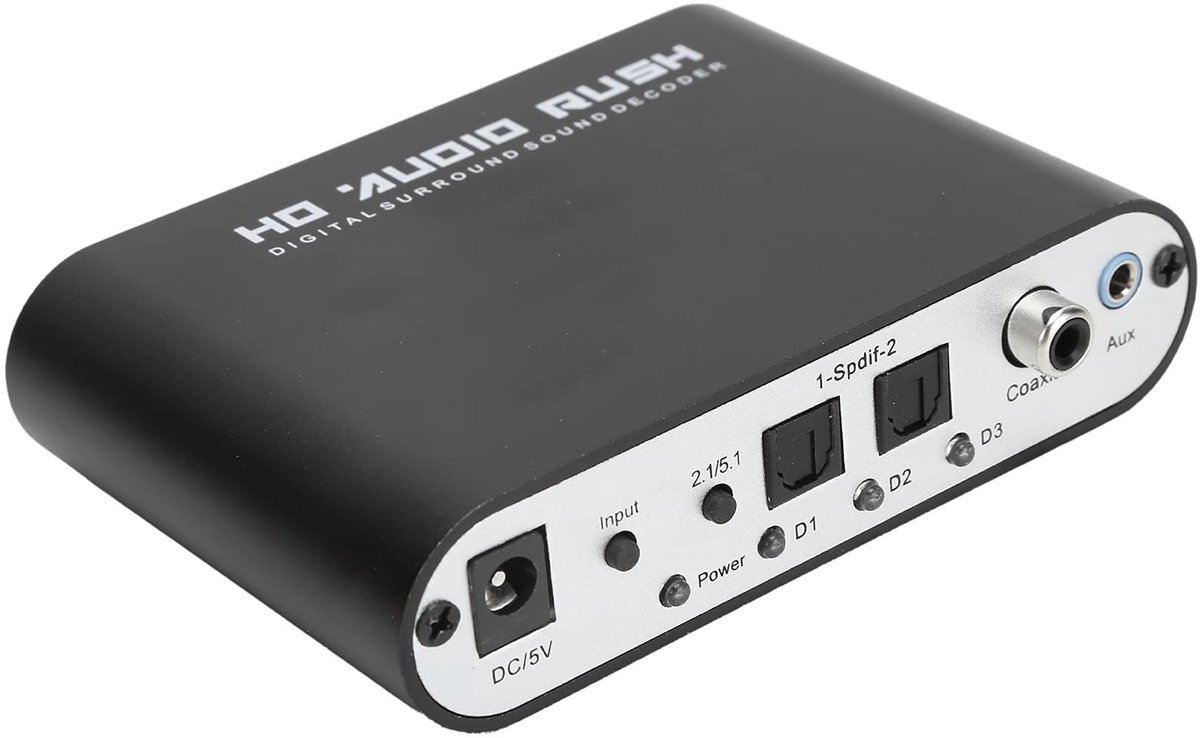 Dailygoody - Digitale Audiodecoder - 5.1-kanaals Dolby-converter - Ideaal voor thuisgebruik - Converteert digitale naar analoge audio - Geschikt v...