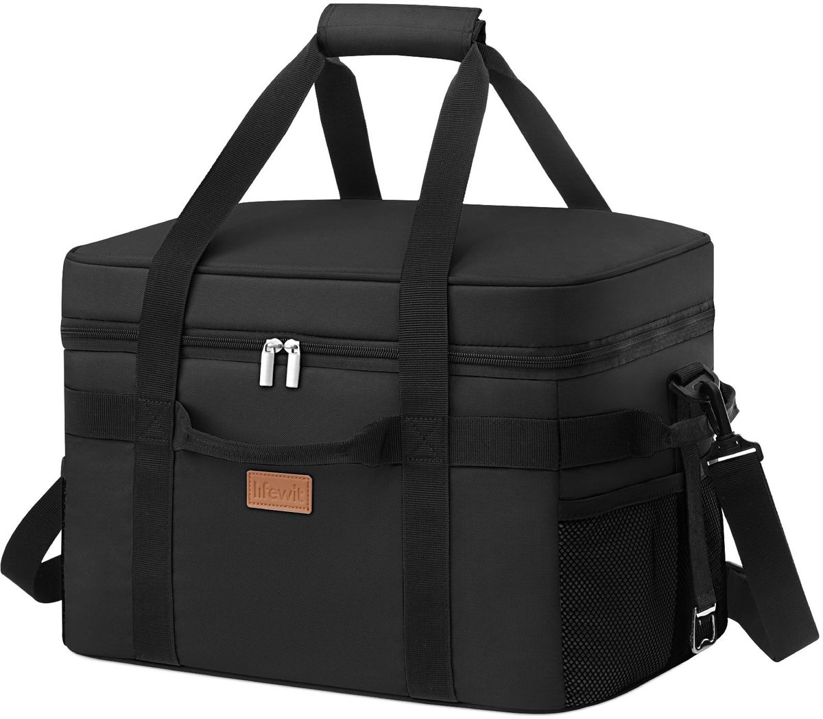 Dailygoody - Koeltas - Geïsoleerde Picknicktas - Houdt voedsel tot 12 uur op temperatuur - Zwart - 30 Liter - Perfect voor outdoor activiteiten - Gesc