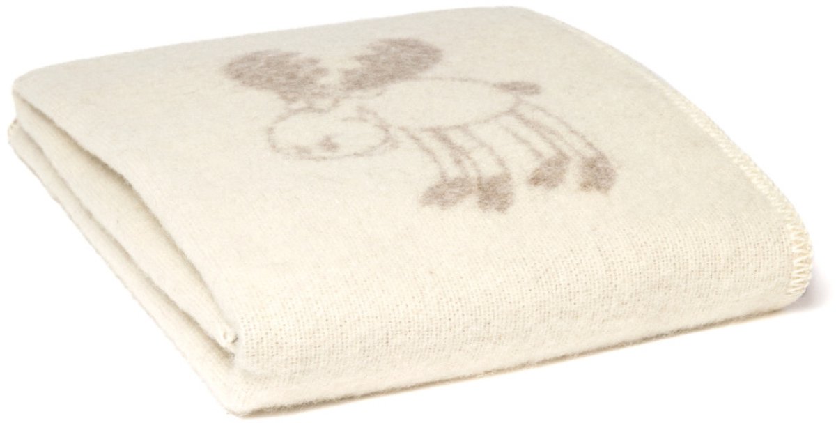 WOOOL® Wollen Babydeken - Little REINDEER (Beige) - 130x90 - Ledikant