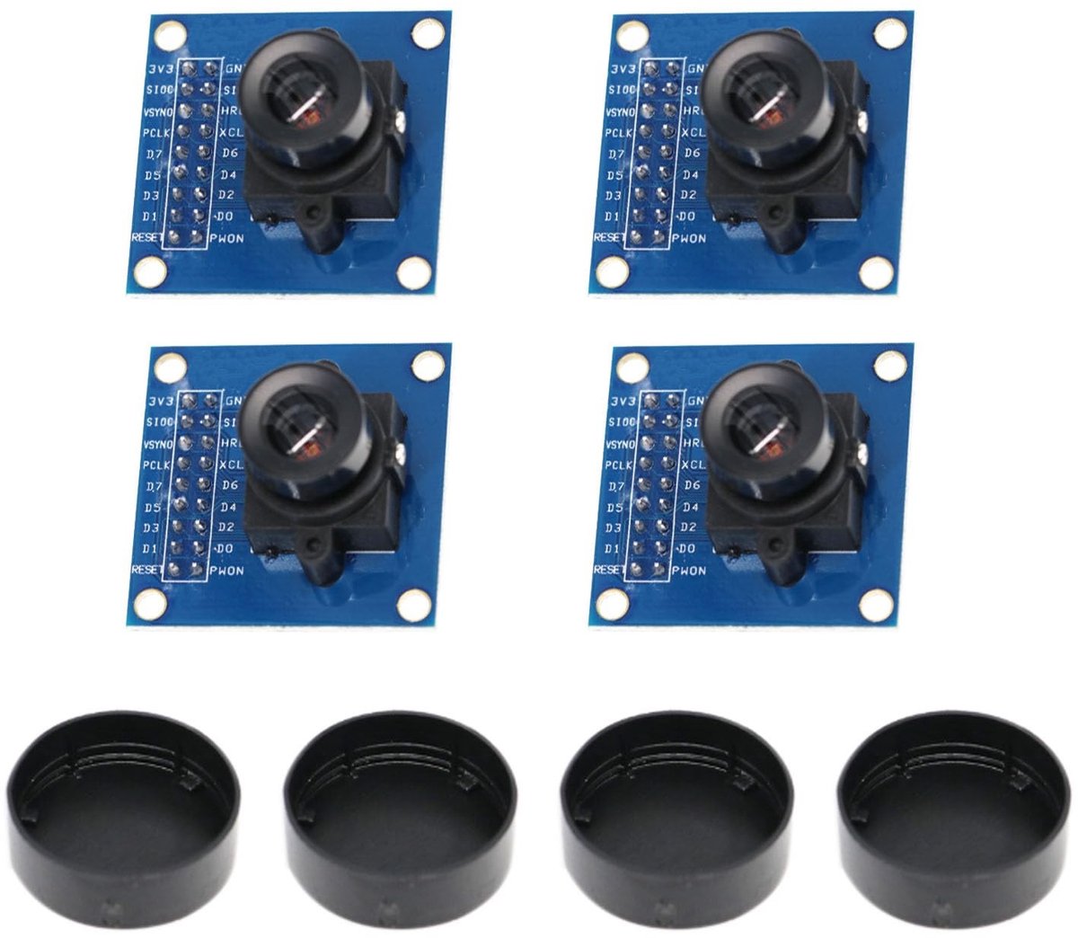 Dailygoody - OV7670 cameramodule - 4 stuks - Compacte VGA-camera - Mini formaat - Arduino compatibel - Inclusief e-book