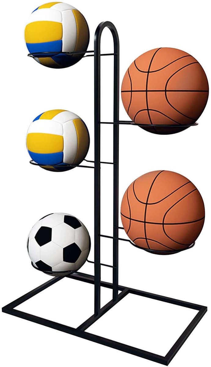 Dailygoods - Dailygoody - Balopbergrek - Sportbal-displayhouder - Verwijderbaar en opvouwbaar - Koolstofstaal - Garageorganizer voor sporttoestellen - Geschikt voo