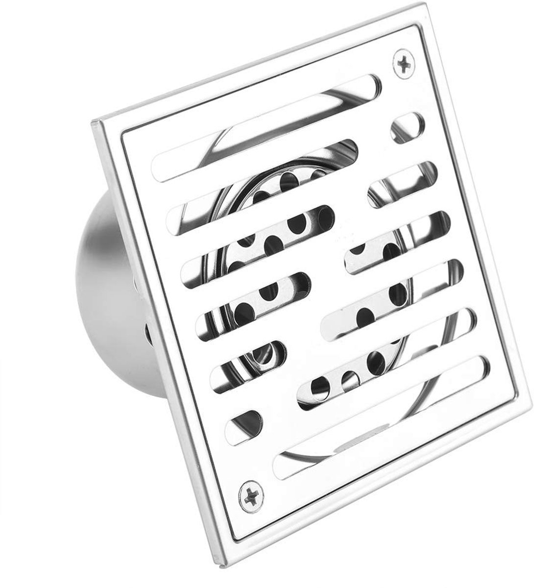 Dailygoods - Dailygoody - Doucheafvoer Roestvrij Staal - Vloerafvoer voor Badkamer - Duurzaam en Corrosiebestendig - 110 x 110 mm - Ideaal voor Haren en Insec