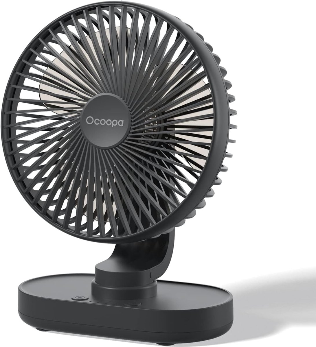 Tafelventilator USB Oplaadbaar – Stil & Oscillerend – 4 Snelheden – 4000 mAh