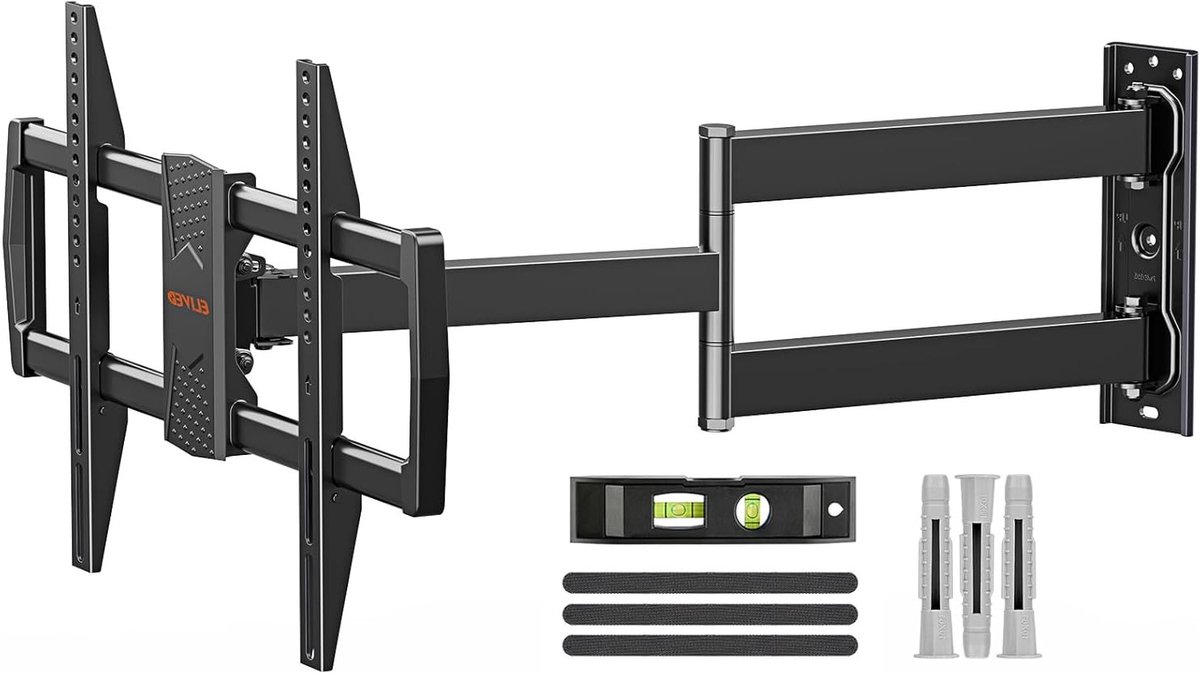 Langere Arm TV Wandbeugel voor 37-75" TV's, Universele Hoekmontage, Kantelbaar en Rotatable, Tot 45 kg, Max VESA 600 x 400 mm