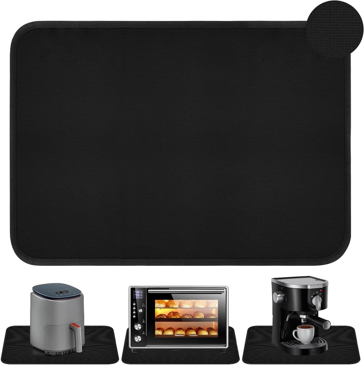 Hittebestendige Onderlegger 60 x 40 cm - Vuurvast Tafelblad Mat voor Airfryer, Silicone Matten voor Keukenwerkbladen, Bescherming tegen Hitte en Vlekken