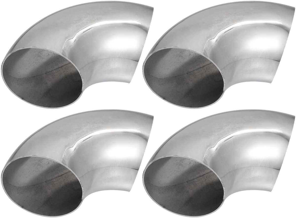 Dailygoods - 90 Graden Uitlaatpijp 63 mm Buitendiameter (Set van 4)