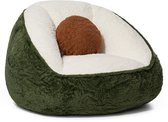 HOMMPA Zitzak Stoel van Kunstbont – Bean Bag Fauteuil als Cadeau – Comfortabele Bodemstoel voor Woonkamer & Slaapkamer – Avocado Groen – 75x60x60 cm