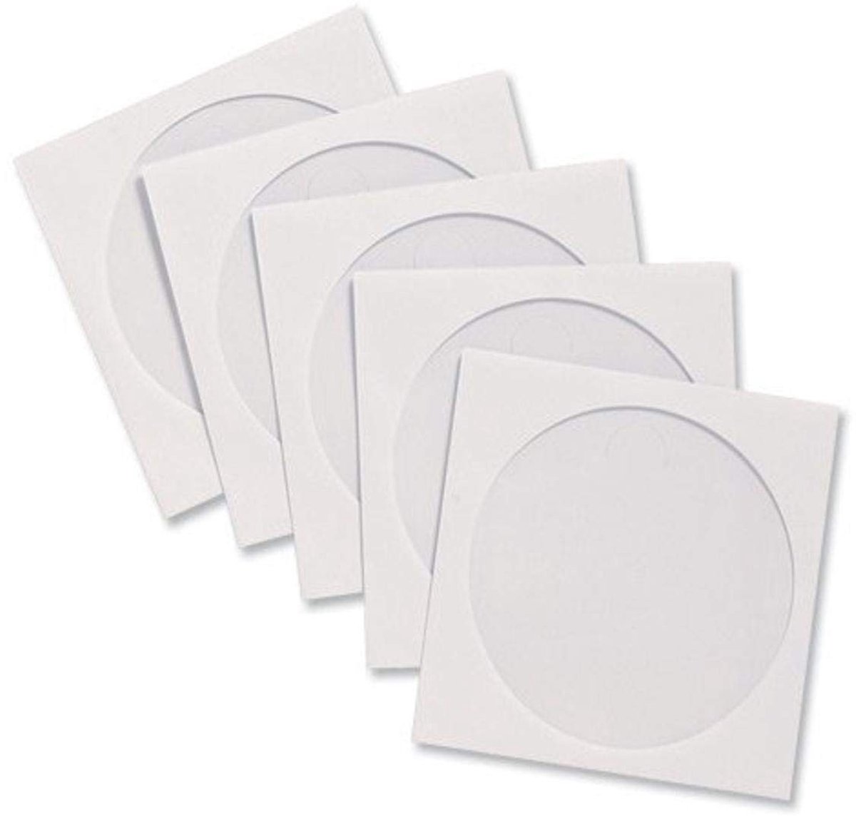 Dailygoods - Dailygoody - CD-hoezen van papier - Bescherming voor je cd's - Wit - 100 stuks - Ideaal voor archivering - Geschikt voor elke cd-collectie