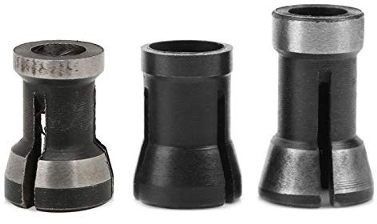 Dailygoods - Dailygoody - Router Spantang - 3 Stuks - Houtbewerking - 6/6.35/8mm - Graveermachine Accessoire - Voor Precisiewerk - Snelstaal