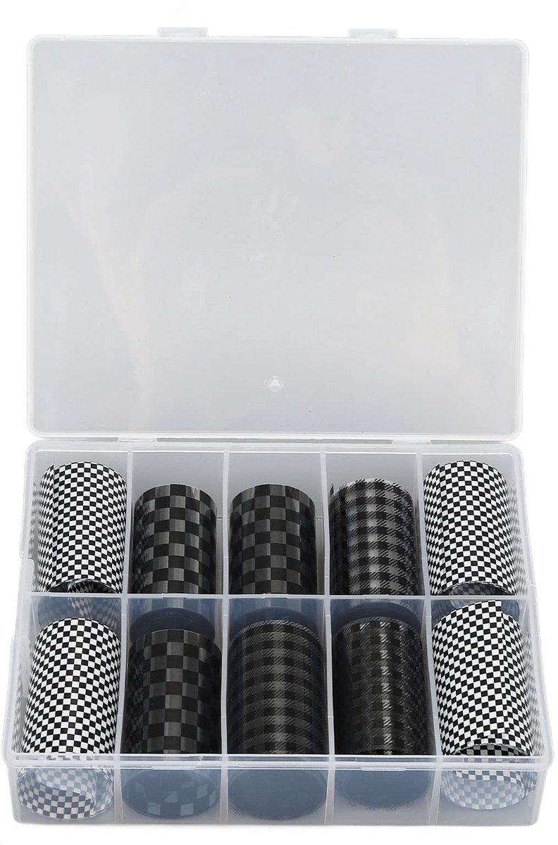 Dailygoods - DIY Nagelstickers in Zwart-Wit Geruit Patroon voor Thuisgebruik