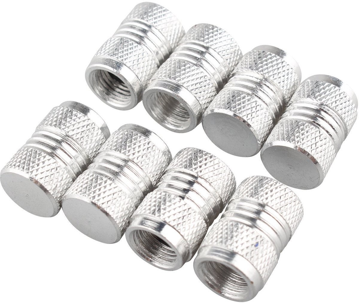 Dailygoods - Aluminium Stof Caps - Bandventielen Bescherming - Duurzaam en Gebruiksvriendelijk - Zilver - Vervangingscaps - Geschikt voor Auto en Fiet