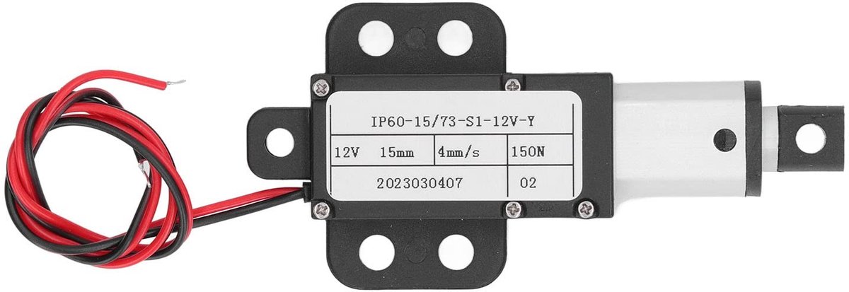 Dailygoods - Dailygoody - Elektrische Micro Lineaire Actuator - 12V Mini Actuator - Aluminium Beugel - 150N Stuwkracht - Compact en Krachtig - Geschikt voor Indust