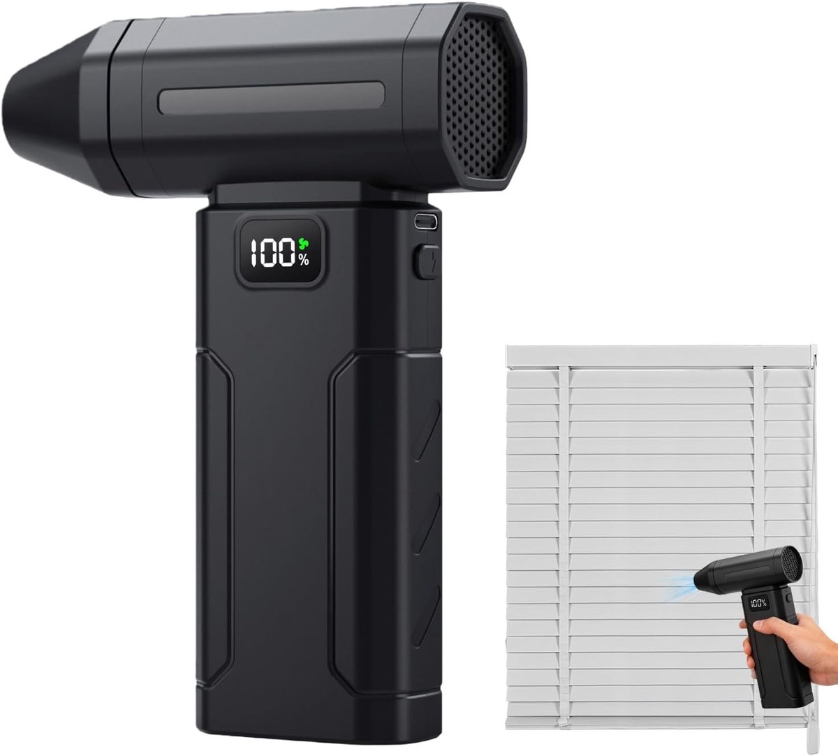 Computerluchtreiniger, snelle draadloze stofverwijderingsventilator van 6000 mAh - een draagbare luchtreiniger geschikt voor huizen, appartementen, computerdesktops, auto-interieurs, kasten, kledingkasten, enz.