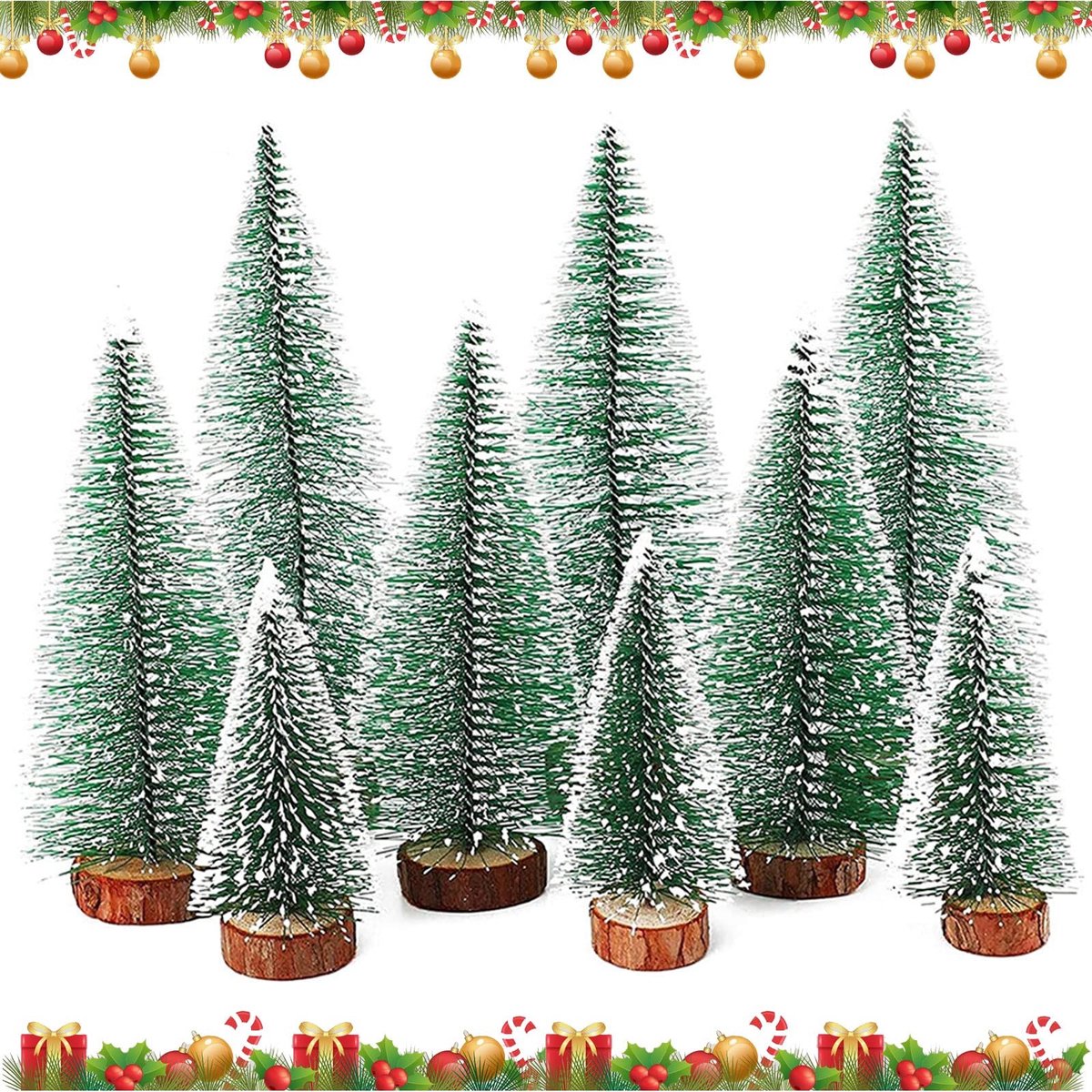 Dailygoods - Dailygoody - Mini Christmas Trees - Miniatuur Kerstboom - Perfect voor Kerstdecoratie - Groen - Kunstkerstboom - Kleine Dennenboom voor Thuis - Geschi...