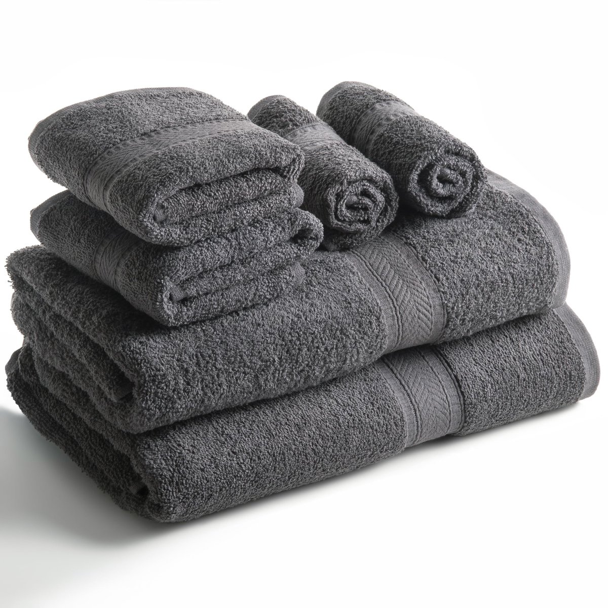 Dailygoods - Dailygoody - Handdoekenset - Houtskool - 6 Stuks - Zeer Absorberend - 100% Katoen - Ideaal voor Badkamer - Luxe Handdoeken