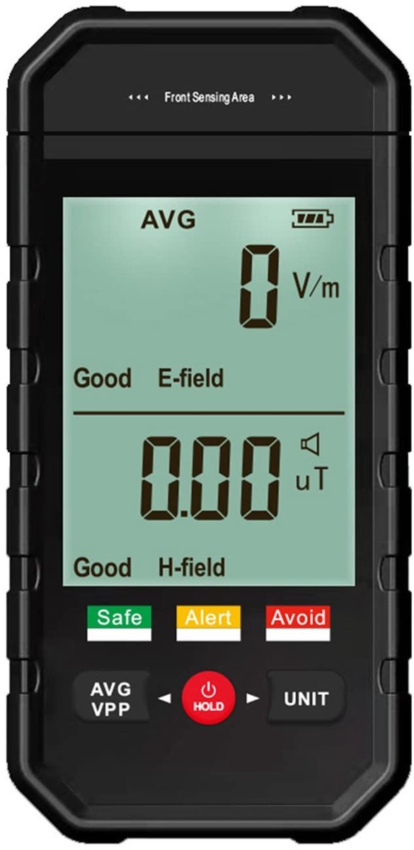 Dailygoody - EMF Meter - Elektromagnetische Straling Detector - Digitale LCD Display met Alarm - Zwart - Draagbare EMF Tester - Geschikt voor Thuis en