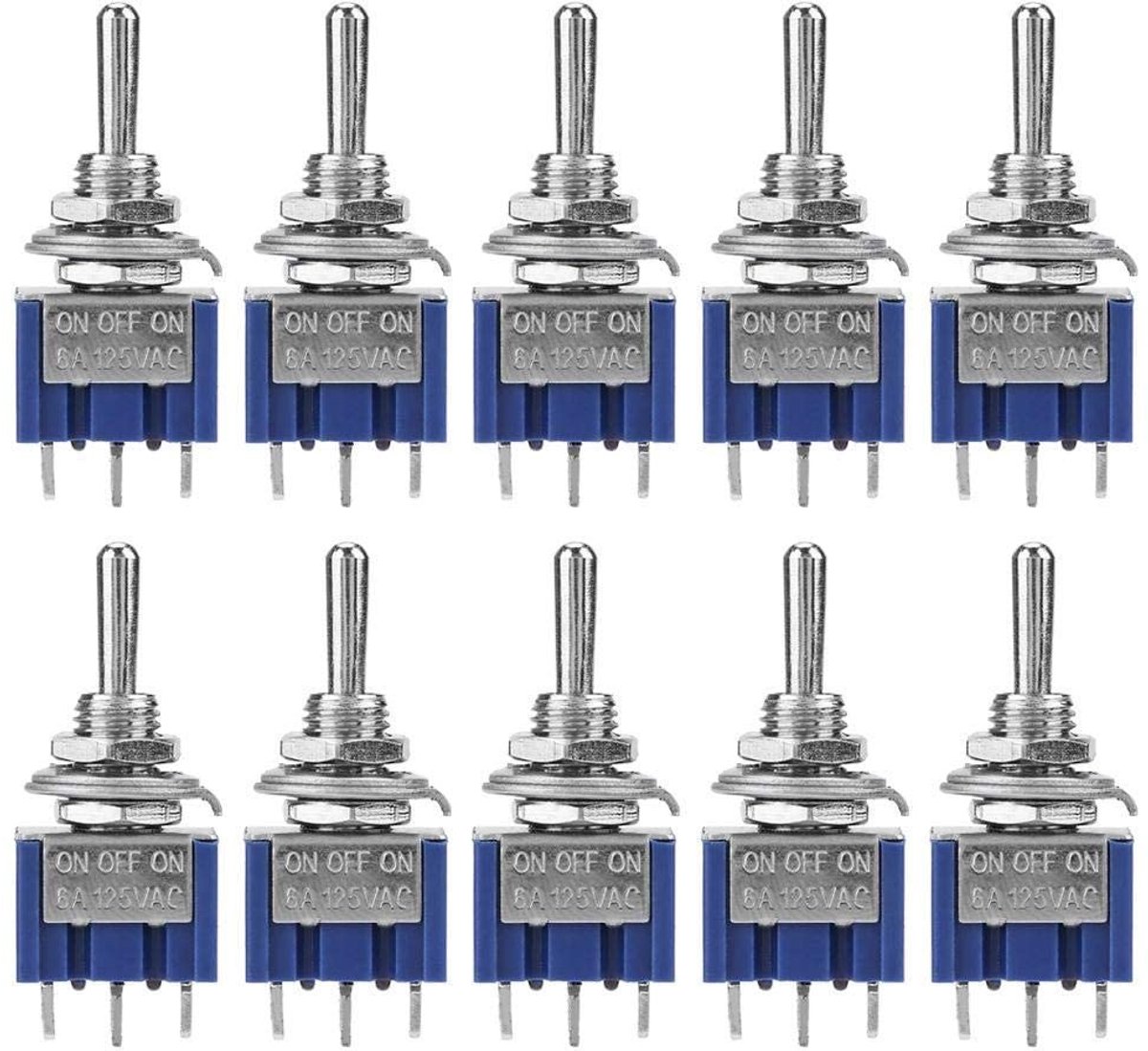 Dailygoody - Rocker Switch - Toggle Switch - Duurzaam - 3-positie - Mini Schakelaar - Voor huishoudelijk en industrieel gebruik - 6A 125VAC