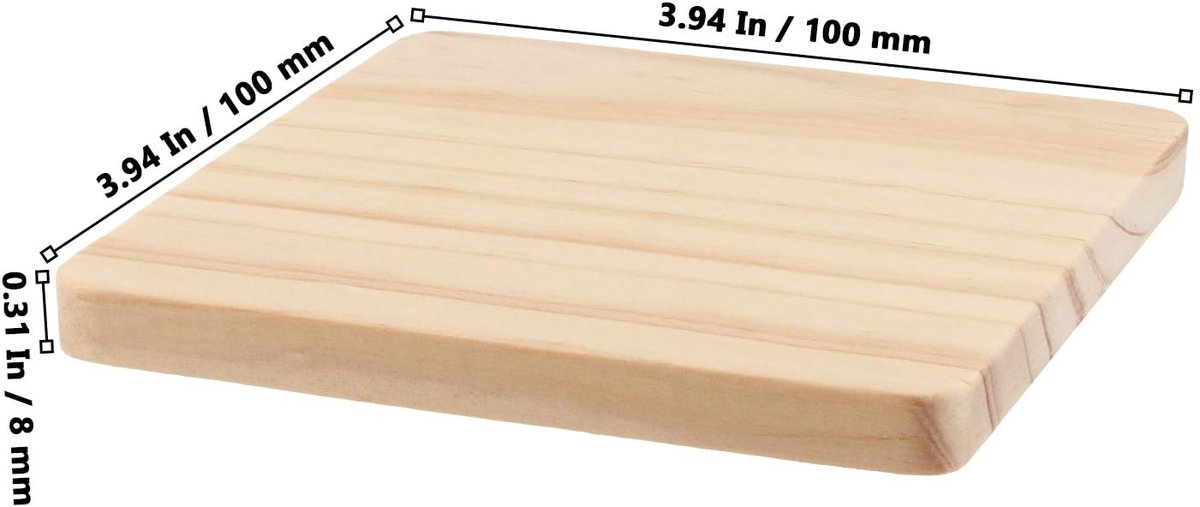 Dailygoods - 40 Stuks Houten Onderzetters met Antislip Voetmatten