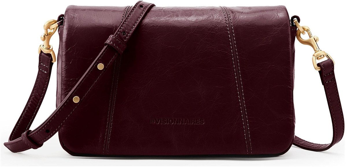 LES VISIONNAIRES Mila Crossbody tas Leder 23 cm - Dames - bordeaux red