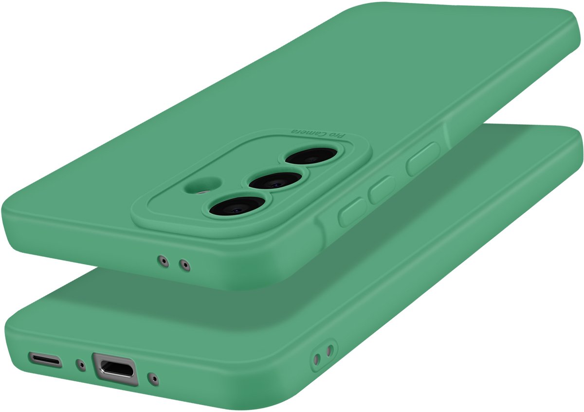 Avizar Hoesje Geschikt voor Galaxy A56 Silicone Soepel met Versterkt Camerablok, Groen