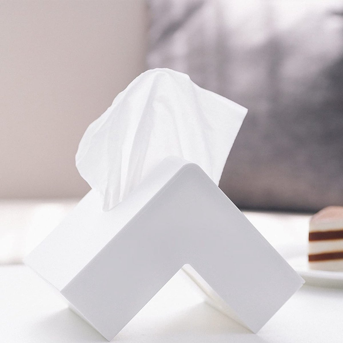 Dailygoody - Tissue Box - Scandinavische stijl - Grote opening ontwerp - Wit - Modern design - Geschikt voor woonkamer - Kunststof